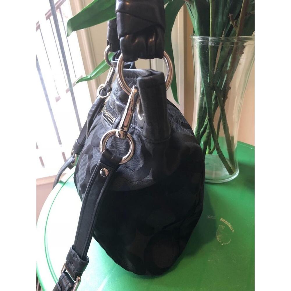 Coach 13420 Parker Op Art Convertible Hippie Black hobo bag (500 - Picture 6 of 9
